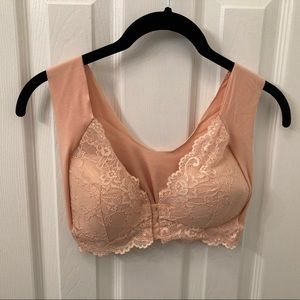 Light pink bralette with clasp in front